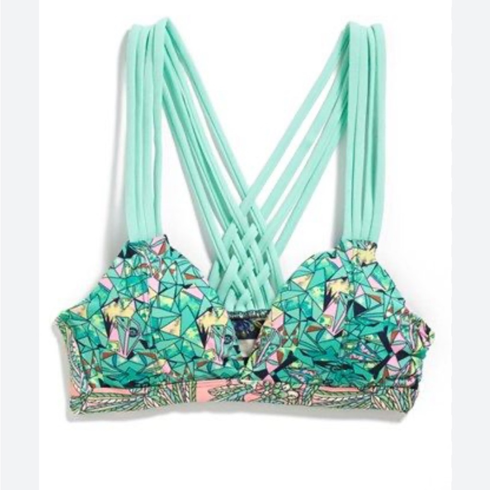 Maaji Colorful Geometric Strappy Bralette size medium